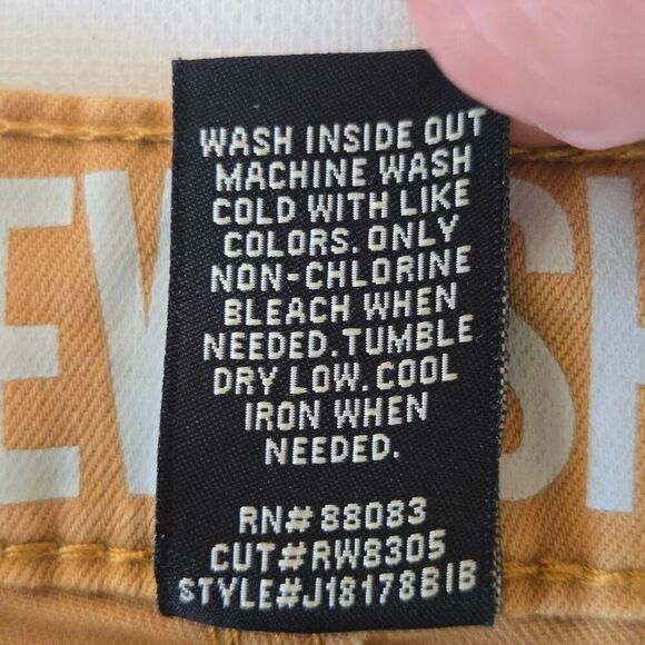 REWASH Brand LA Womens Frayed Cut Off Mid Rise Skinny Jeans Mustard Size 9/29 - Picture 12 of 14